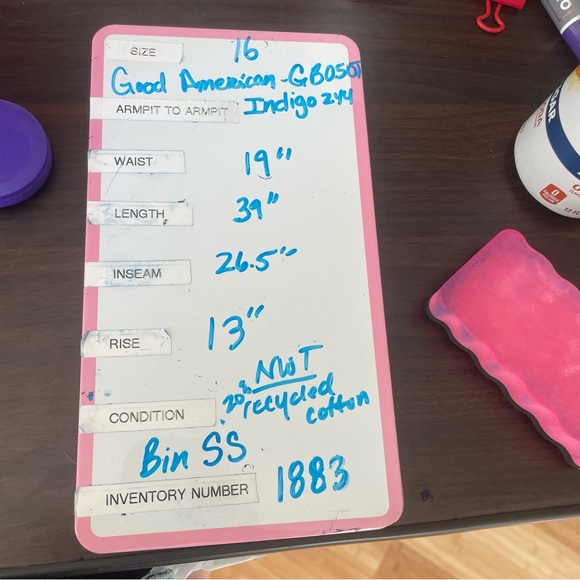 NWT Good American Good Boy Distressed High Rise Jean SN: GB050T Indigo Size 16 - Picture 17 of 17